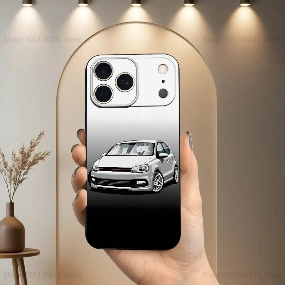 Sleek Black Silicone Car-Themed Phone Case