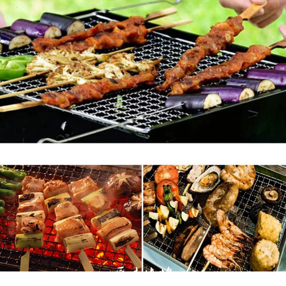 Barbecue Grill Reusable BBQ Grill 304 Stainless Steel Mesh Mats BBQ Grills Grate Grid Rack Cooking Baking Replacement Barbecue Net Accessory barbecue grill