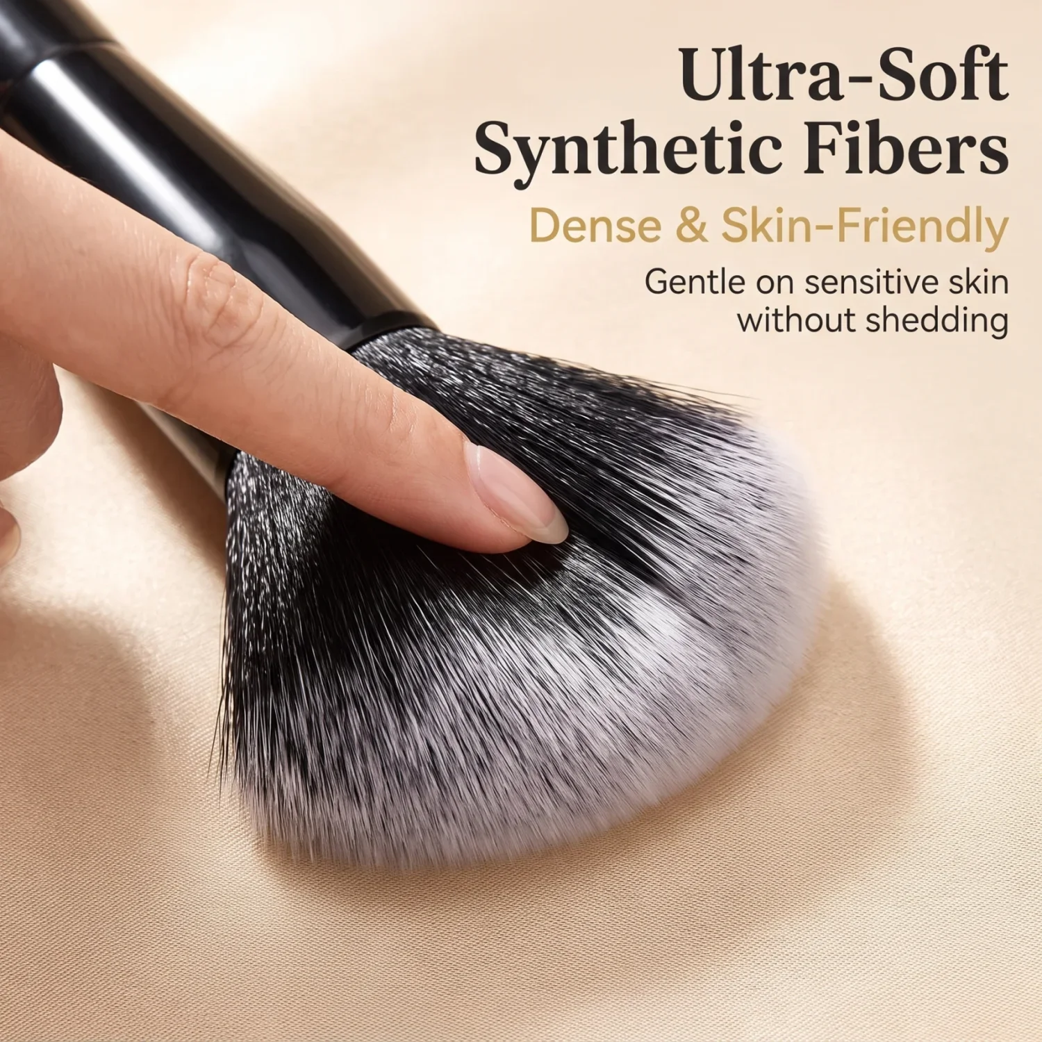 1 pennello per trucco multiuso con setole sintetiche morbide - Strumento tutto in uno per fondotinta, fard e contorno per una facile applicazione - immagine 3