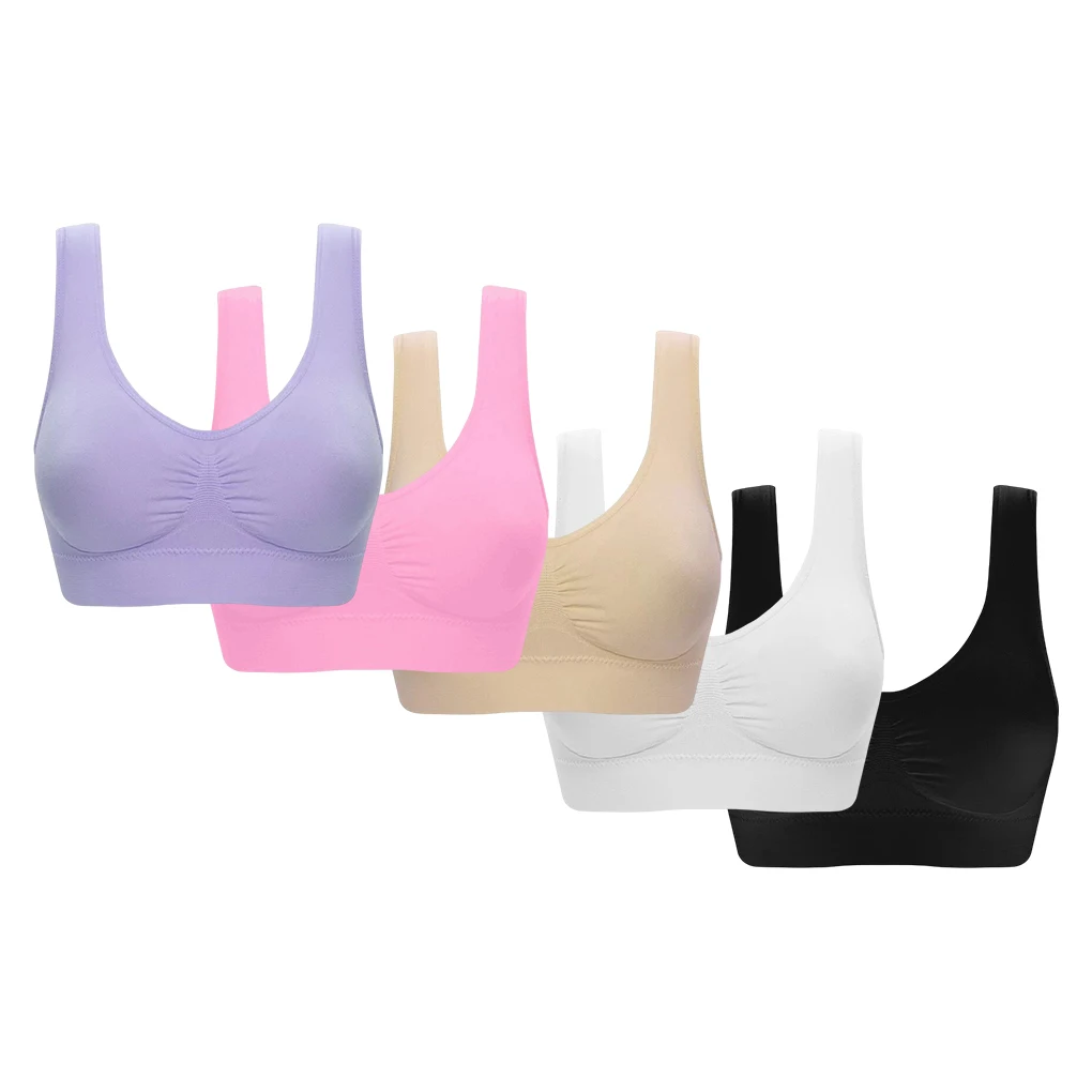 

Bra One-Piece Underwire Plain Sponge Bras Comfortable Skin-Friendly Brassiere Daily Riding Running Yoga Climbing