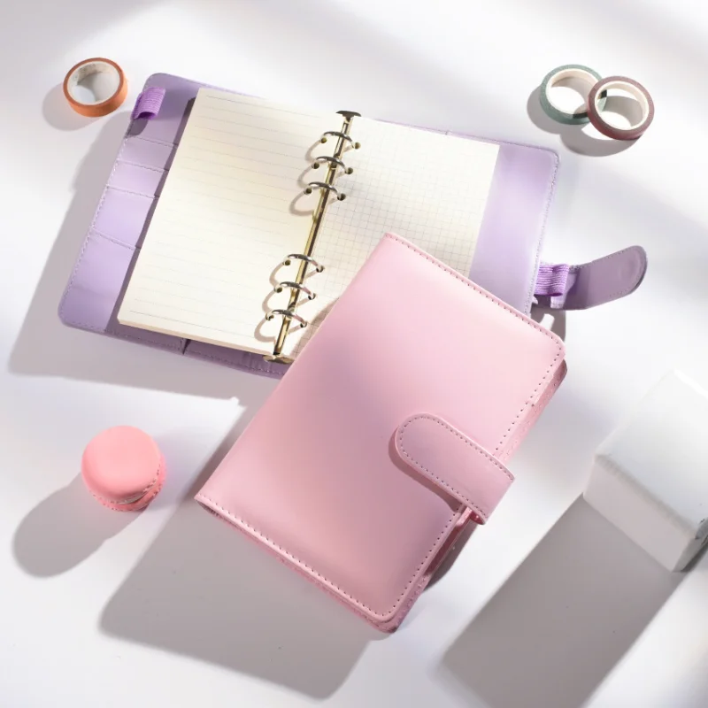 

A5 PU Leather Notebook Cover Journal Binder Cute Binder Photocards Cover Loose-leaf Photo Cards Album Storage Stationery