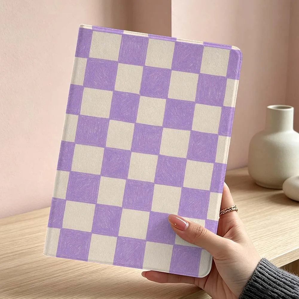 Purple Pink Checker Soft Tablet Case