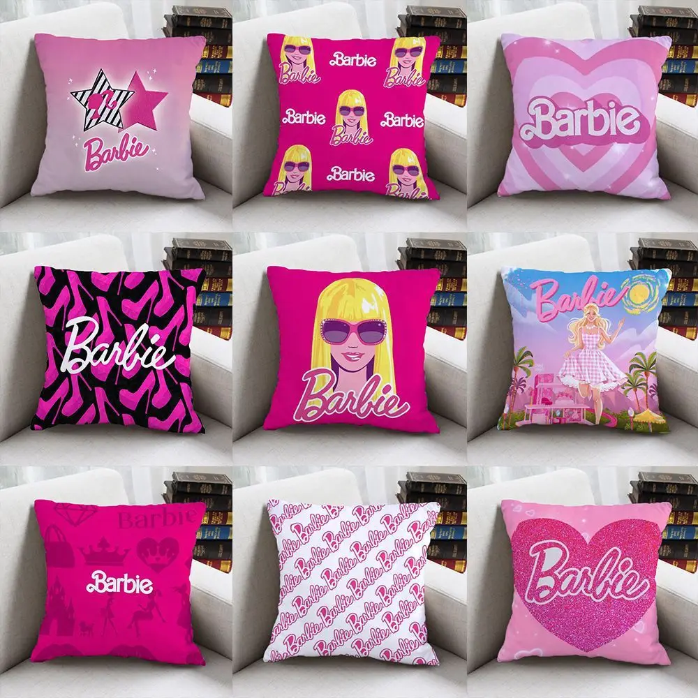 40/50Cm Cute Barbie Pillows Case Cartoon Princess Rimovibile Lavabile Camera Da Letto Federa Divano Seduta Cuscini Cover Holder Regali