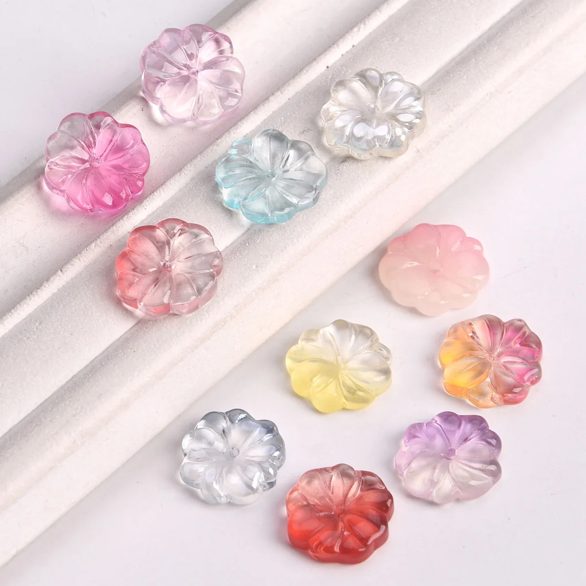 Decor Flowers Glass Beads Austrian Crystal Beads Flower Beads Handicrafts Flowers Beads