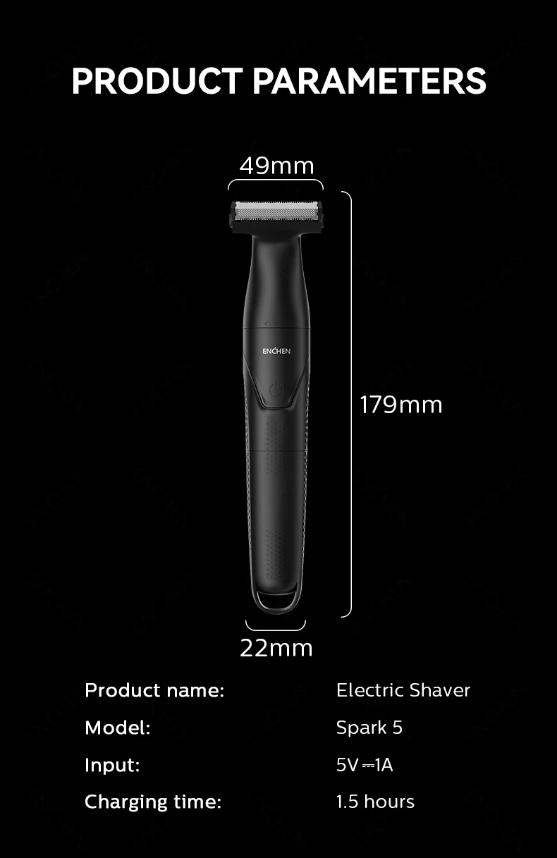 ENCHEN Spark 5 Waterproof Electric Shaver and Body Trimmer description image 14
