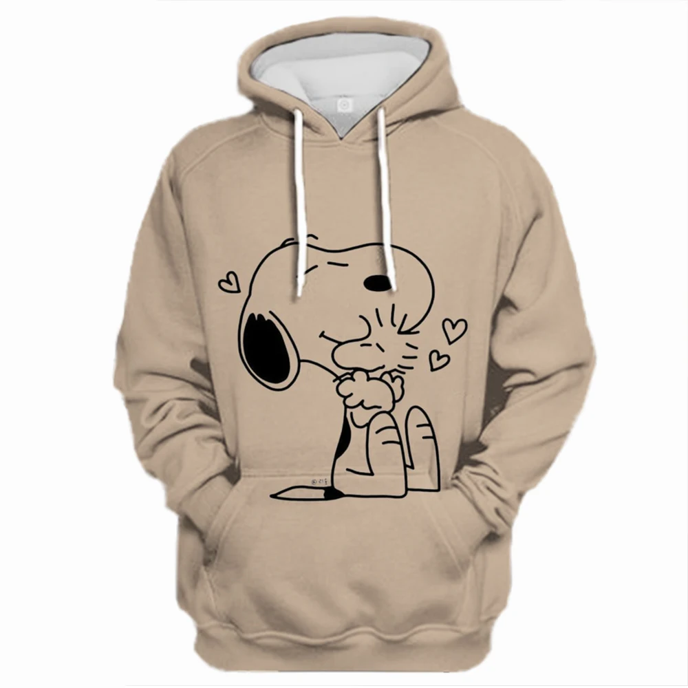 thumbnail image 1 of Sudadera con capucha de dibujos animados de Snoopy para mujer, edición de primavera y otoño, sudadera con cuello redondo para mujer, nueva moda 2024, ropa deportiva para parejas, 1 of 5