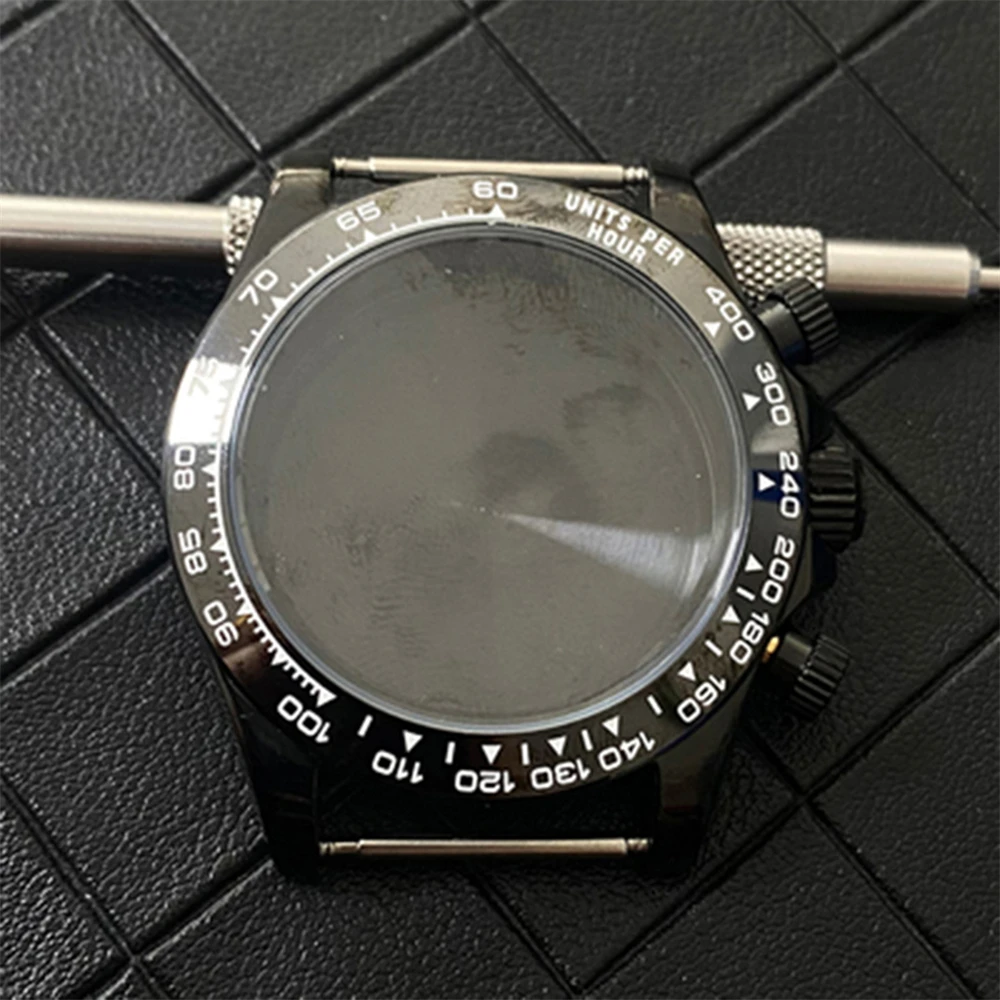 

Black Color Case suitable for VK63 quartz movement 39MM stainless steel case watch accessories Ceramic Bezel