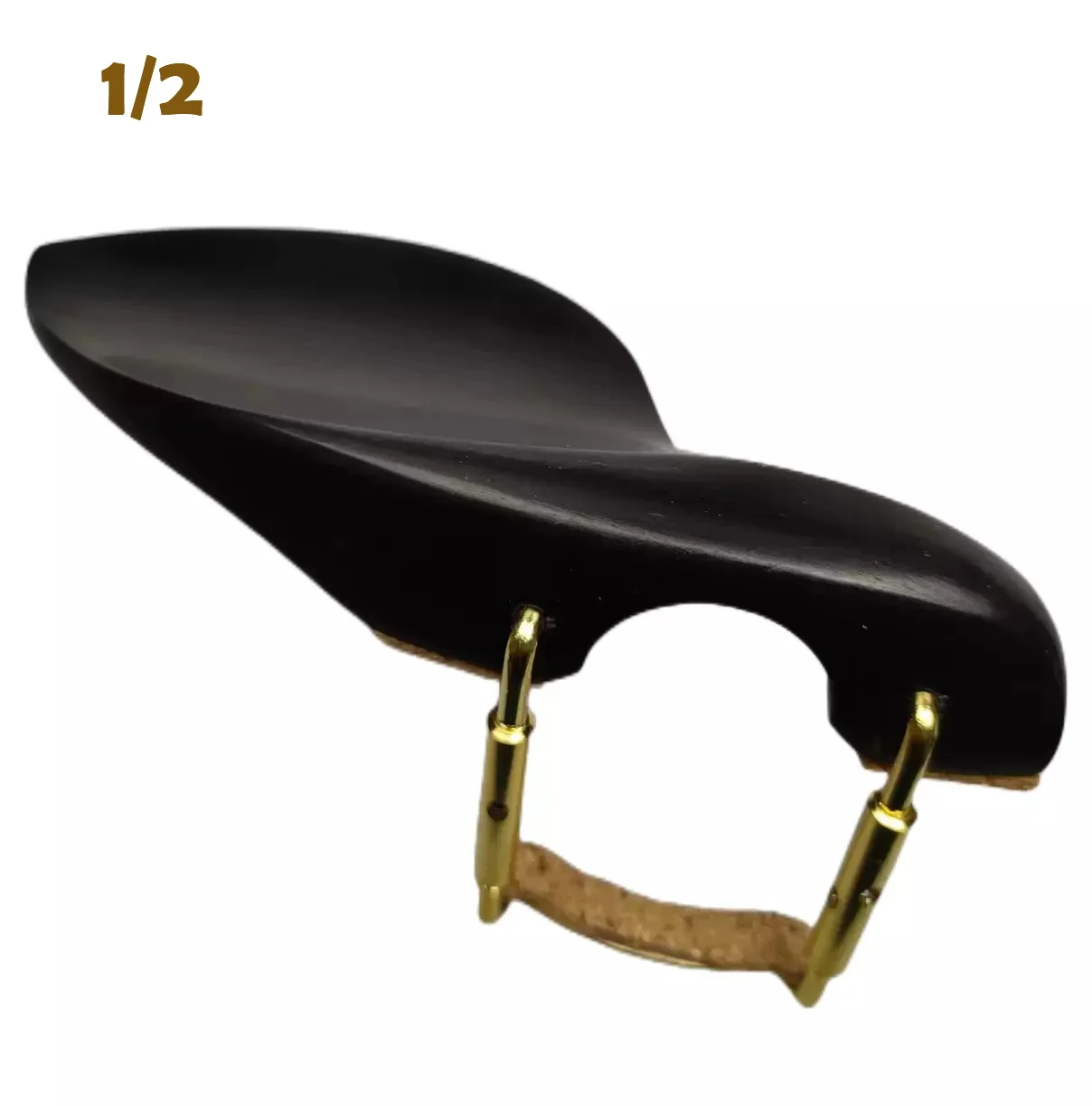 Adjustable Ebony Jujube Wood Violin Chinrest with Metal Clamp and Cork Padding