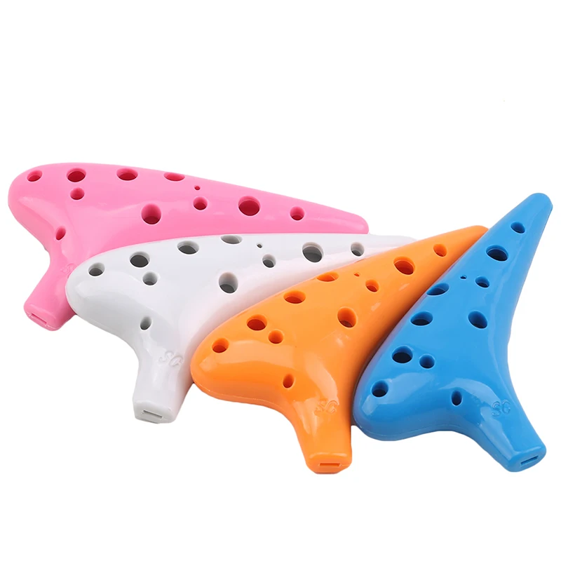 1PC 12-hole Ocarina Resin Plastic Alto C Tuning Multicolor Flute Adult Children's Instrument ceramic ocarina handmade ocarina