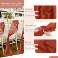 10-100Pcs Terracotta Chair Sashes for Wedding Chair Covers Cheesecloth Chair Bow Sashes Chair Ribbons for Party Ceremony 7x98In 6