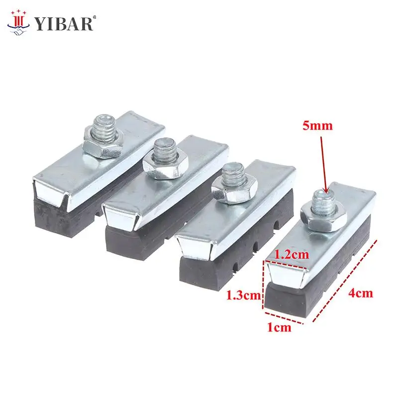 Vintage Bike Brake Blocks For Classic Bike Cycling Caliper V-Brake Pads 4Pcs bike brake blocks