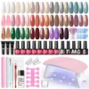 COSCELIA Nail Gel Kit Acrylic Nails Set With UV LED Lamp Dryer Color Gel Polish Kit Soak Off Manicure Tools Set 1