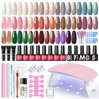 COSCELIA Nail Gel Kit Acrylic Nails Set With UV LED Lamp Dryer Color Gel Polish Kit Soak Off Manicure Tools Set 1