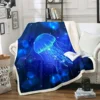 Undersea Blanket,Magic Glowing Jellyfish Underwater Blanket Soft Warm Blankets for Bed Couch Sofa Lightweight Travelling Camping 4