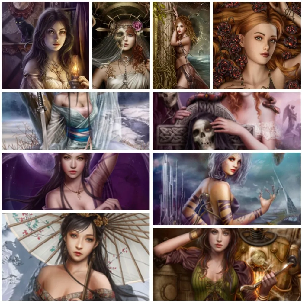 

Cartoon Dark Women Painting By Numbers Crafts Supplies For Adults Bedroom Decoration Child's Gift Wholesale 2023