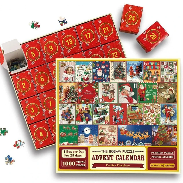 Holiday puzzle advent calendar blind box puzzle exciting christmas advent  calendar jigsaw puzzle surprise children with
