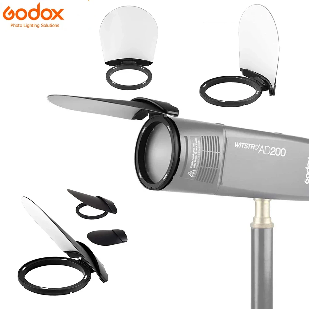 Godox Ak-R12 Bounce Card Per Godox H200R Round Flash Head Godox V1 Flash Series,V1-S,V1-N,V1-C,Ad200 Pro,Ad200 Shading Plate