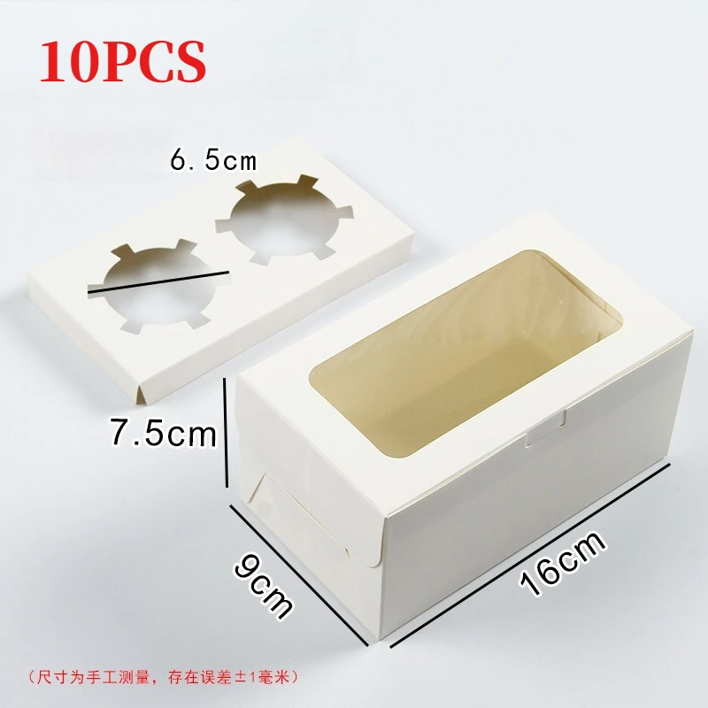 Cupcakedoos 2 gaten - Wit (10 stuks)