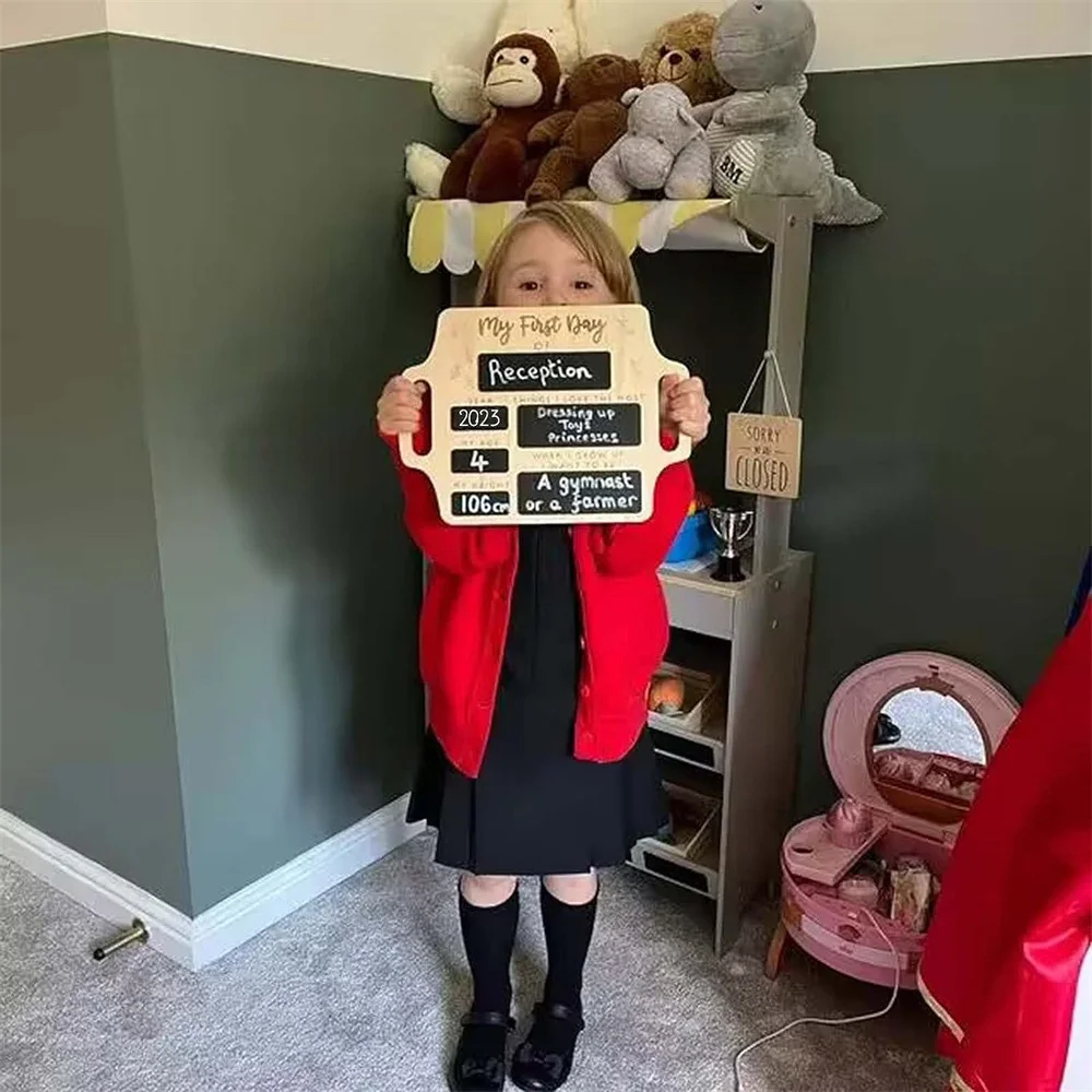 First Day of School Sign Portable Hang Back School Blackboard Sign Personalized First Day of Name Chalk Board
