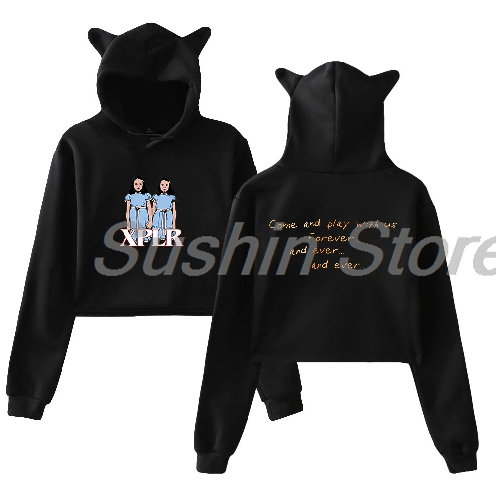 

Sam and Colby XPLR The Twins Pullover 2024 New Logo Merch Cat Ears Hoodie Long Sleeve Crop Top Women's Clothes