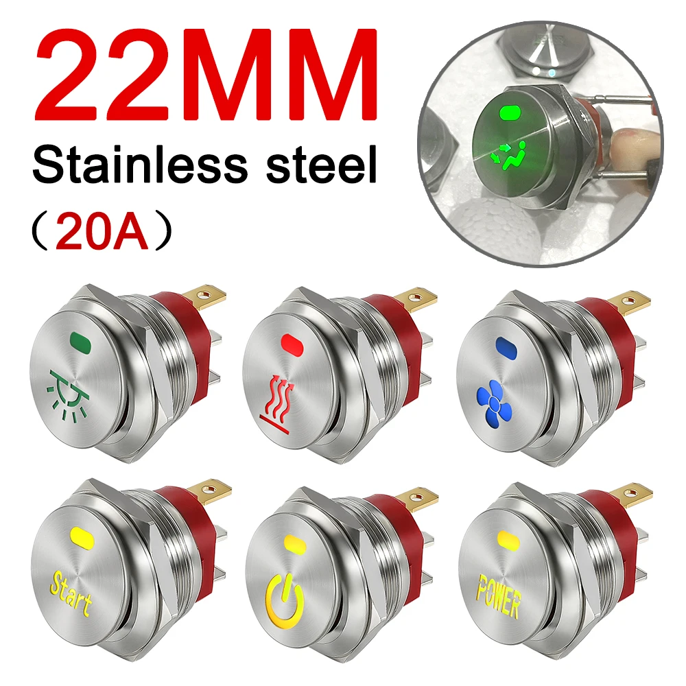 Interrupteur à Bascule Kcd1-8-101en On-Off LED 3 Broches 20 Mm