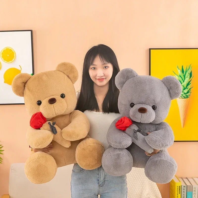 소녀용 테디 베어 인형, 발렌타인 데이 장미, 동물 봉제 장난감