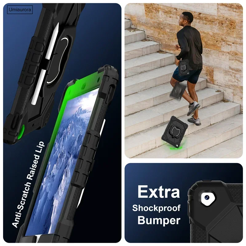 Ultimate Rugged Tablet Armor Case with Rotating Handle and Stand