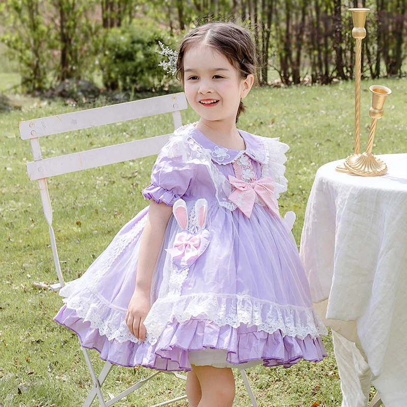 Summer Girls' Short Sleeve Dress Lolita Children's Skirt Lolita Princess Dress Children's Wear