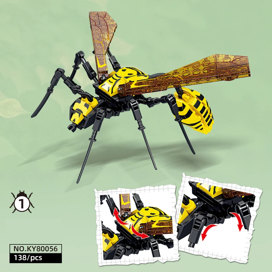 Orchid Mantis Building Blocks: Small Insect Collection Toy Set