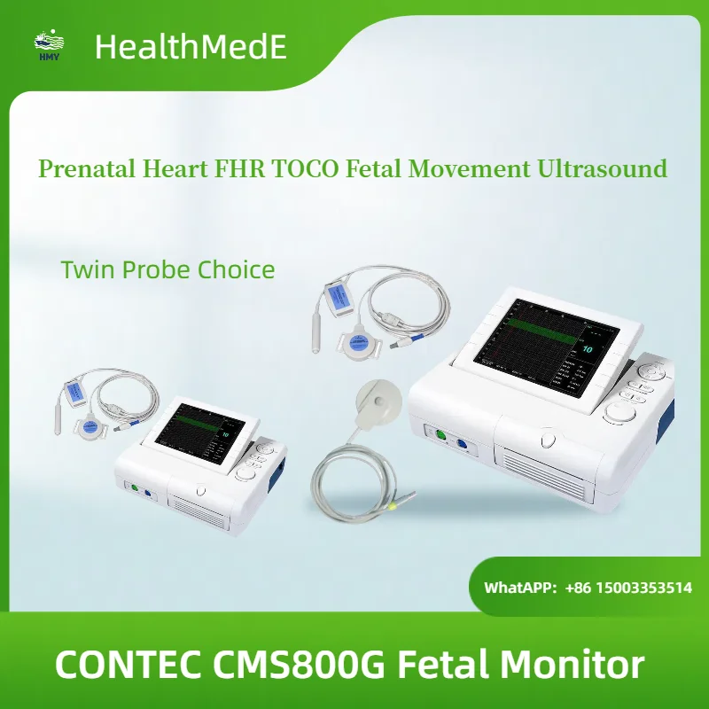 CONTEC CMS800G Fetal Monitor Prenatal Heart FHR TOCO Fetal Movement Ultrasound (Twin Probe Choice）