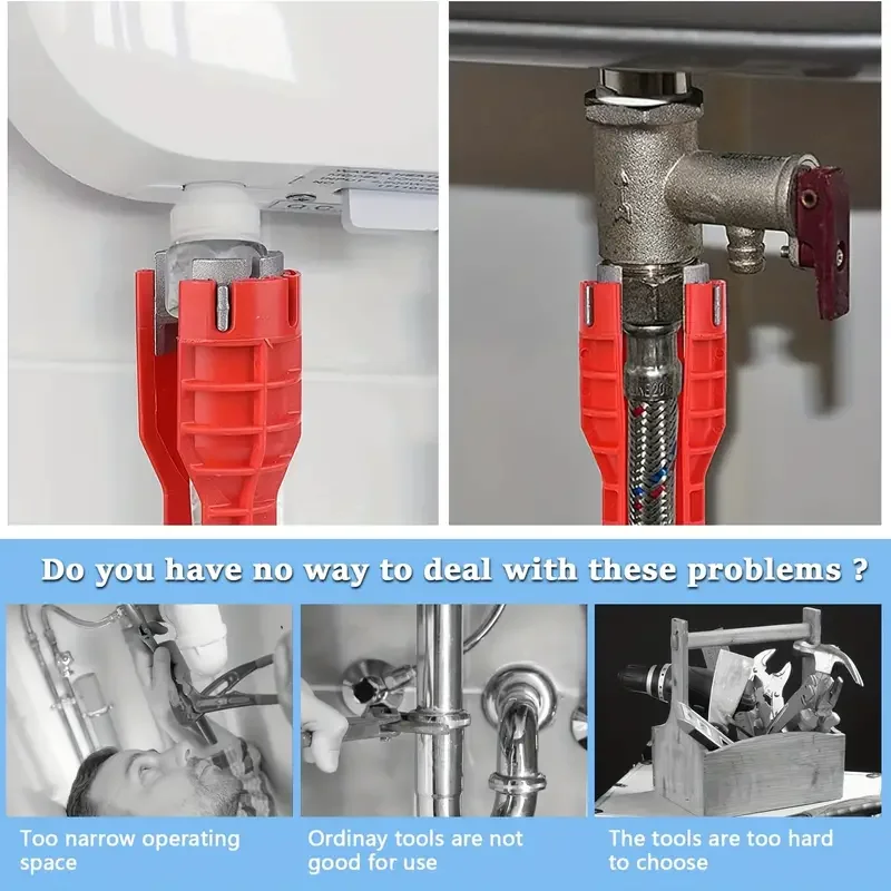 Sink wrench, multi-functional bathroom wrench socket, water pipe wrench, vegetable basin angle valve wrench
