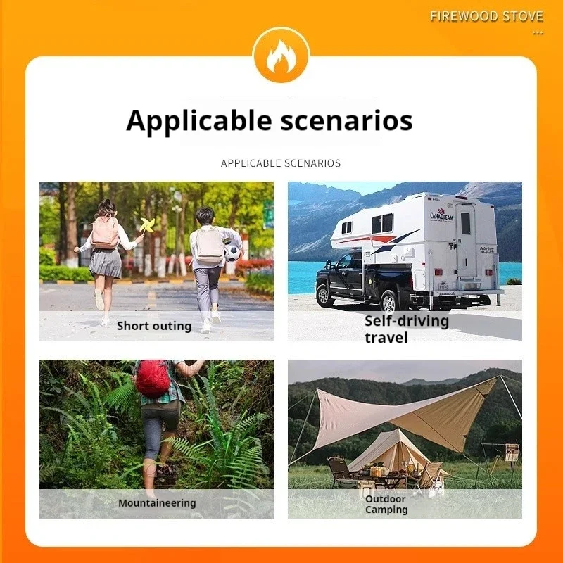 Portable Outdoor Fire Wood Heater Pellet Stove Stainless Steel Firewood Stove Cooking Furnace Camping Gear. 4