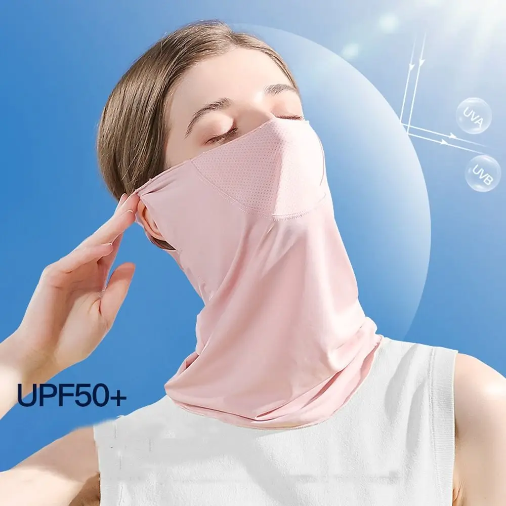 

Color Face Gini Mask With Neck Flap Sunscreen Veil Men Fishing Face Mask Summer Sunscreen Mask Womne Neckline Mask Ice Silk