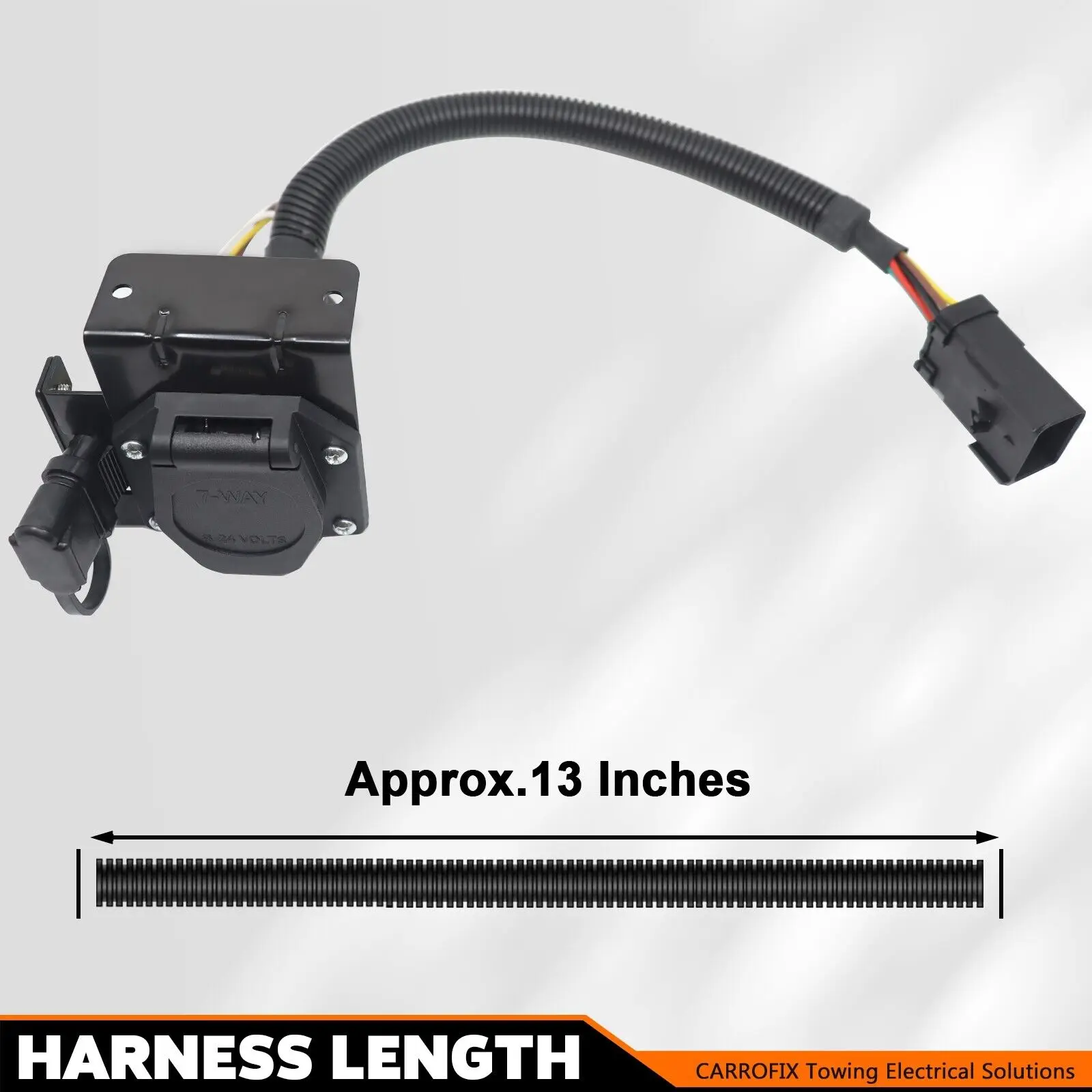 7 Way Round 4 Pin Flat Trailer Connector Tow Harness Trailer 7:4 Connector for Dodge RAM Dakota Chrysler Freightliner Jeep