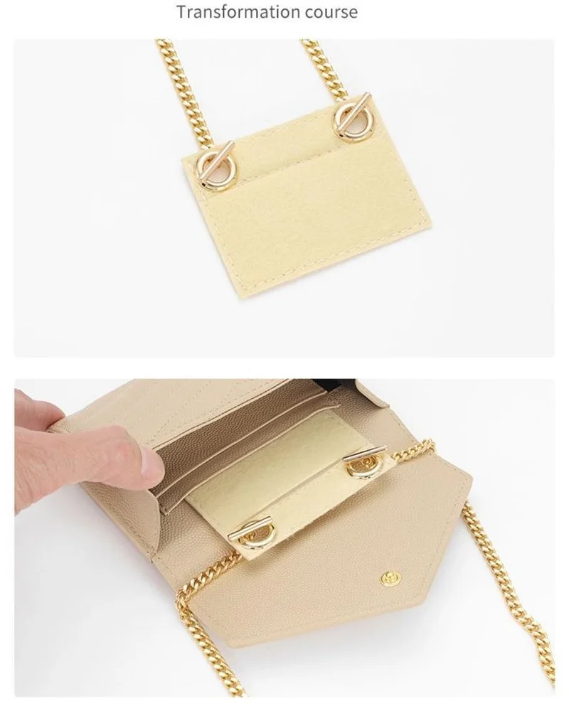 Retrofit Purse T Chain Strap For Y SL Bag Inner Bags Accessories Handbags Purse Insert Felt Liner Bag Crossbody Chain Straps handbag organizer felt bag organizer