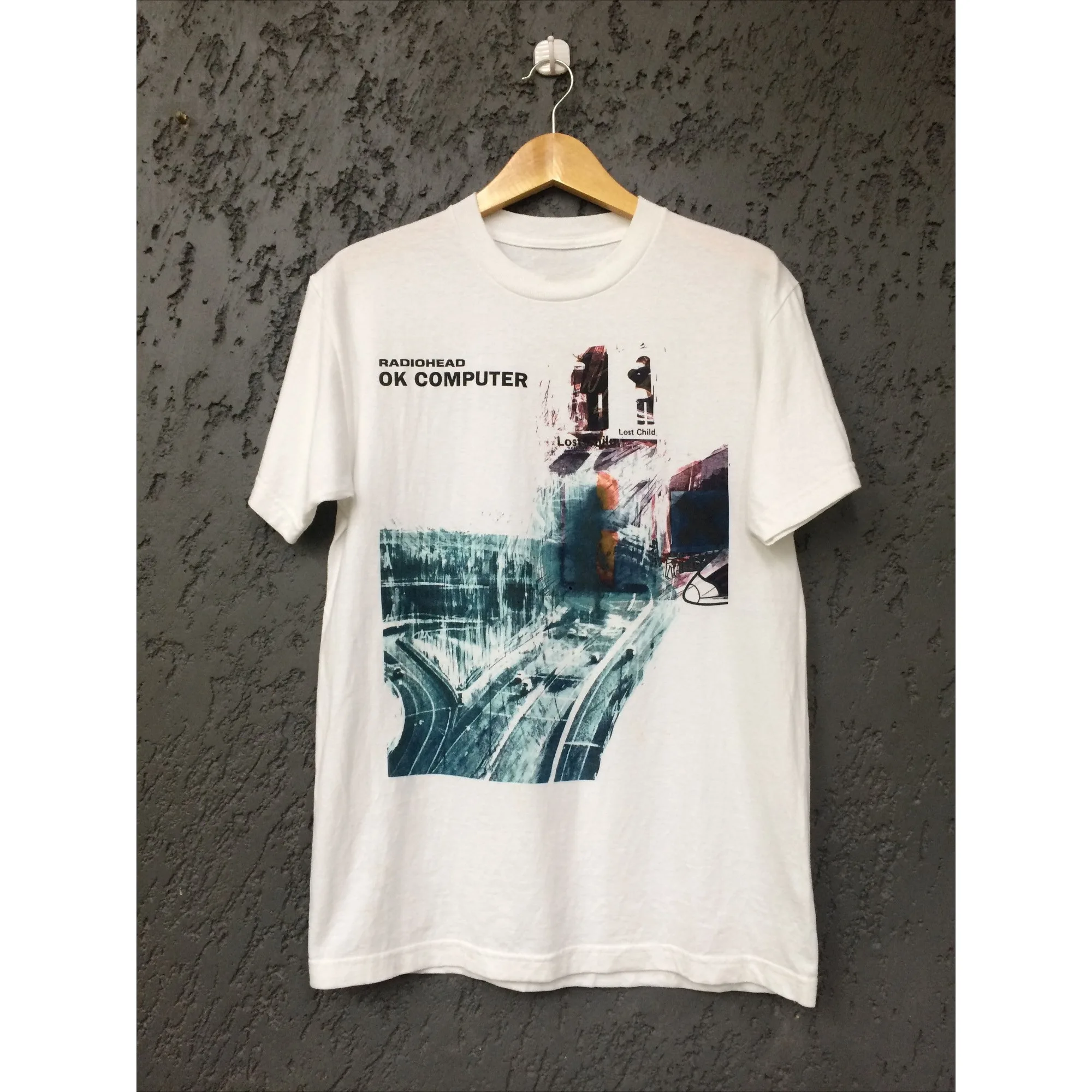 NEW! Radiohead Ok Computer Vintage Album T-Shirt Graphic Short