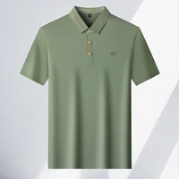 Luxe marque glace soie manches courtes polo shirt homme été mode lettre en Gaufrage confort respirant loisir haut de gamme T-shirt 6
