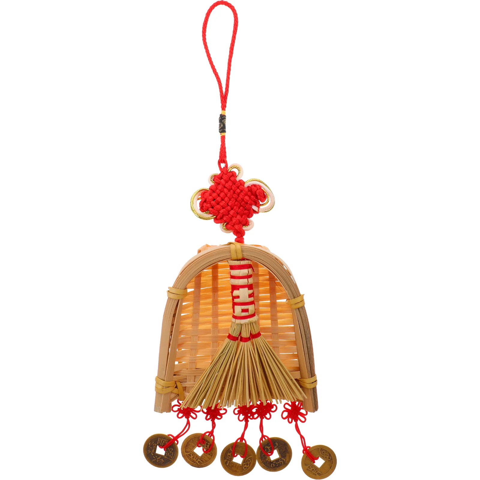 

Broom Dustpan Pendant Hanging Decoration Festival Supplies Spring Ornament Bonsai Chinese New Year Metal Coin