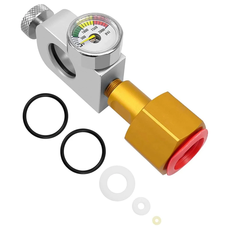 

JHD-Soda Refill Adapter Fit For DUO Terra Art Soda CO2 Cylinder,With Pressure Gauge For Filling Soda CO2 Exchange Carbonator