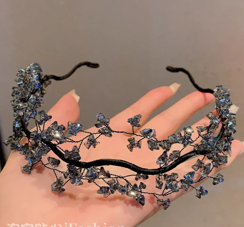 Vintage High-End Crystal Mesh Stirnband mit Haarnadel – Detail 2