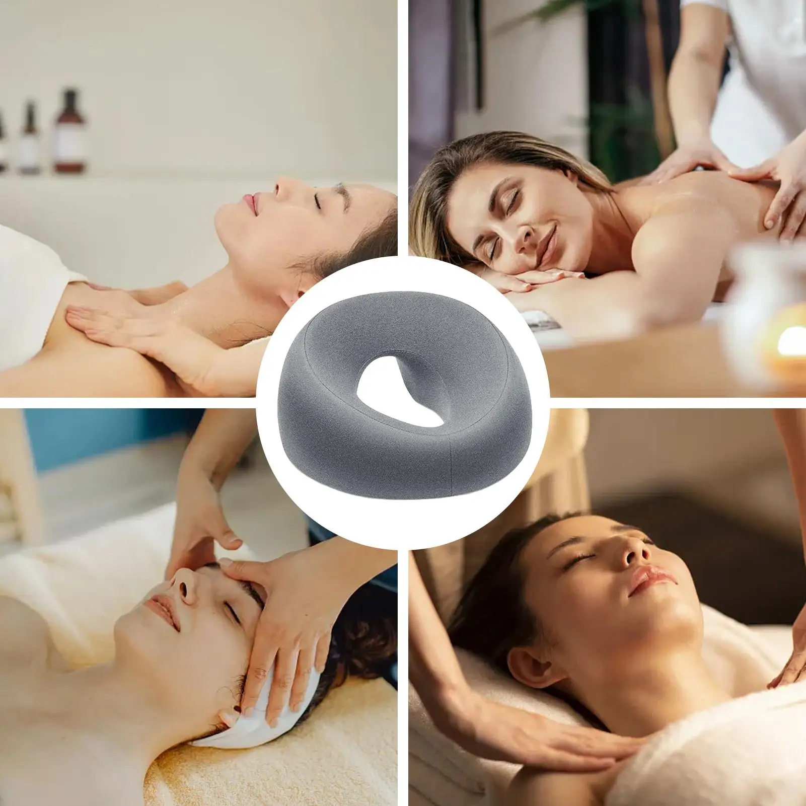 ComfortPlus Ergonomic Memory Foam Face Down Pillow for Home and Salon Relaxation