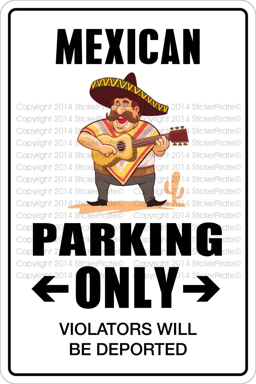 

StickerPirate Mexican Parking Only 8" x 12" Metal Novelty Sign Aluminum NS 393