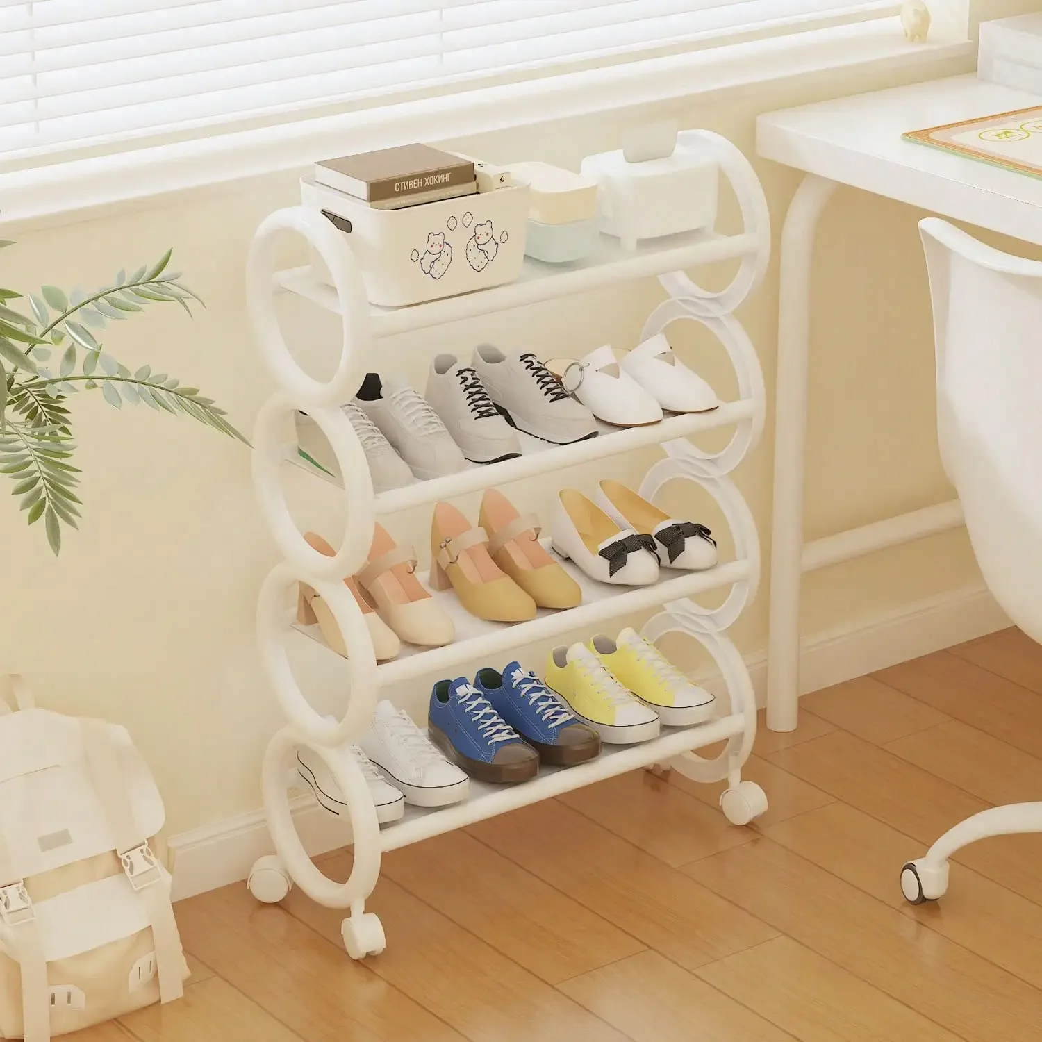 3/4Tiers Multi-functional Minimalist Shoe Racks Removable Storage Rack Dustproof and Waterproof Shoe Organizers Shelves