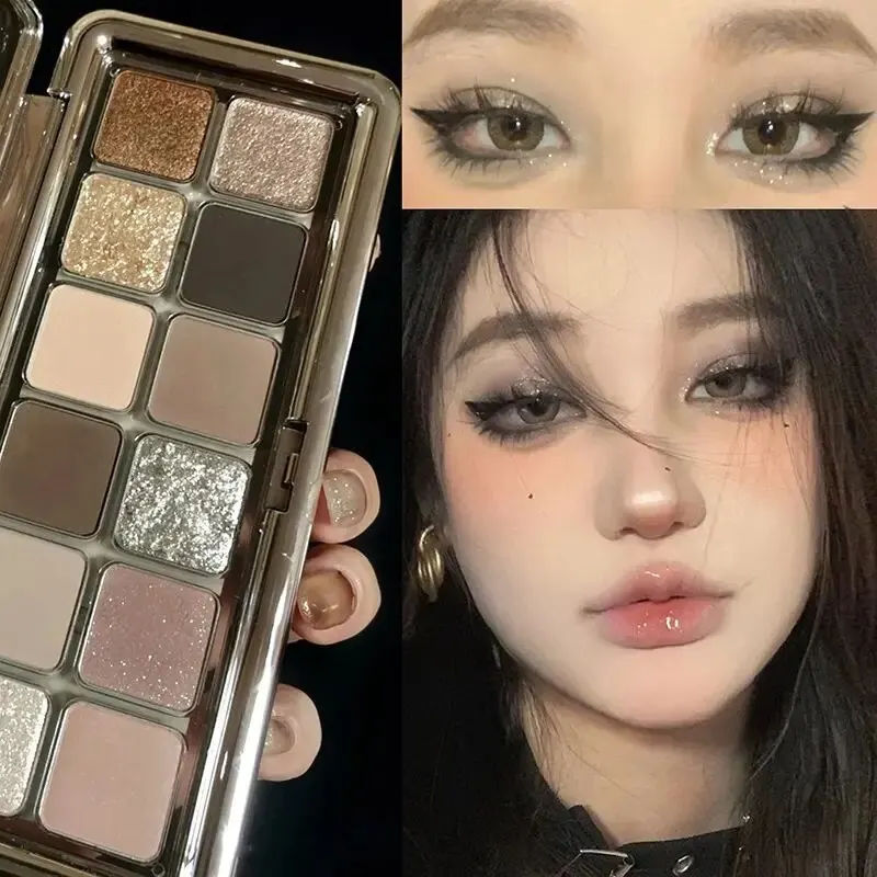 12 Colors Eyeshadow Palette Shimmering Pigment Set Easy To Apply Natural Looking Earthy