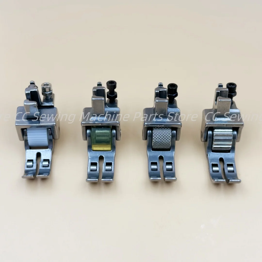 산업용 재봉틀 용 3 개의 바퀴 두꺼운 롤러 노루발 가죽 커튼 소파 용 다기능 휠 노루발