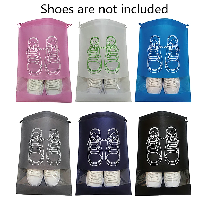 

2PCS Travel Portable Bag Waterproof Bag Clothing Classification Bag Shoe Storage Bag Wardrobe Organizer Non-woven Shoe Bag