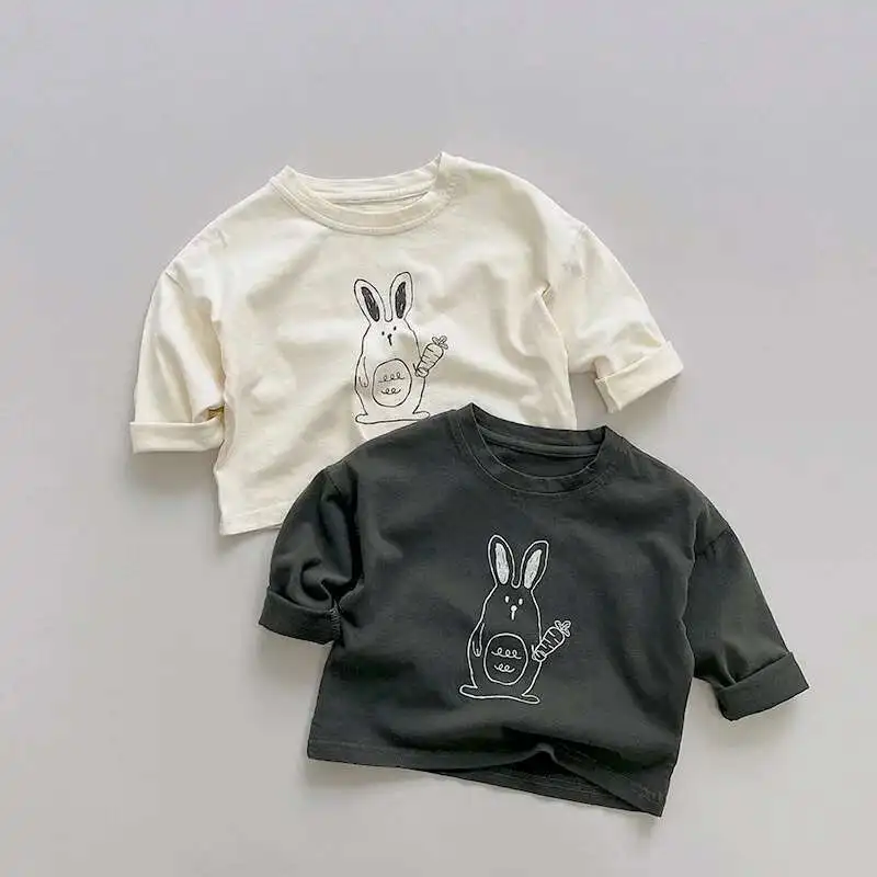 Frühling Herbst Kinder T-Shirts 1-8Y Jungen Mädchen Baumwolle Druck Langarm T Shirts Tops Tees Kleinkind Tragen Für Kinder Kleidung Neue – Detail 3