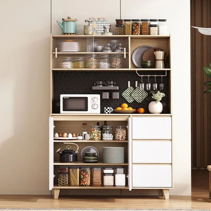 White Lounge Cabinet Sideboard et Wheel Display Kitchen Storage Furniture Sets Mobile Cupboard Luxury Complete Living Room