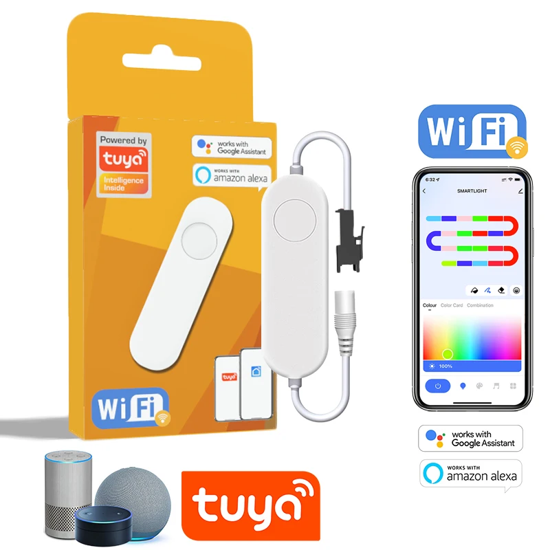 TUYA Addressable Controller WIFI RGBIC Dimmer 12-24V for WS2811 1603 Strip work with Alexa Google Assistant