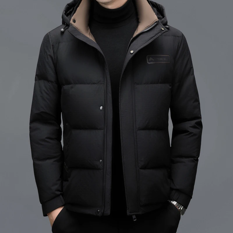 YX-2603 Men's Winter New Down Jacket Thickened Warm Extreme Cold White Duck Down Short Jacket Casual Youth Business